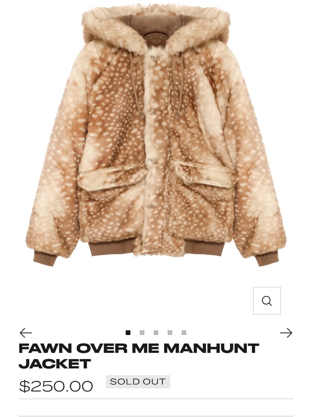Boys Lie Manhunt Deer Print Jacket